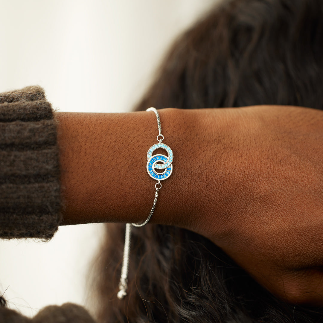 Moeder & dochter eeuwige band armband met verbonden cirkels