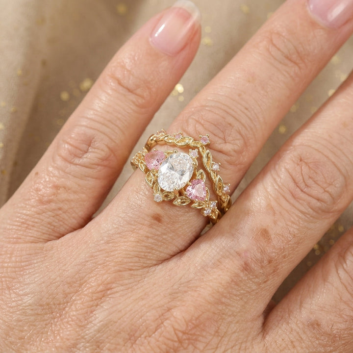 Romantic Pink Zirconia Rose Gold Ring