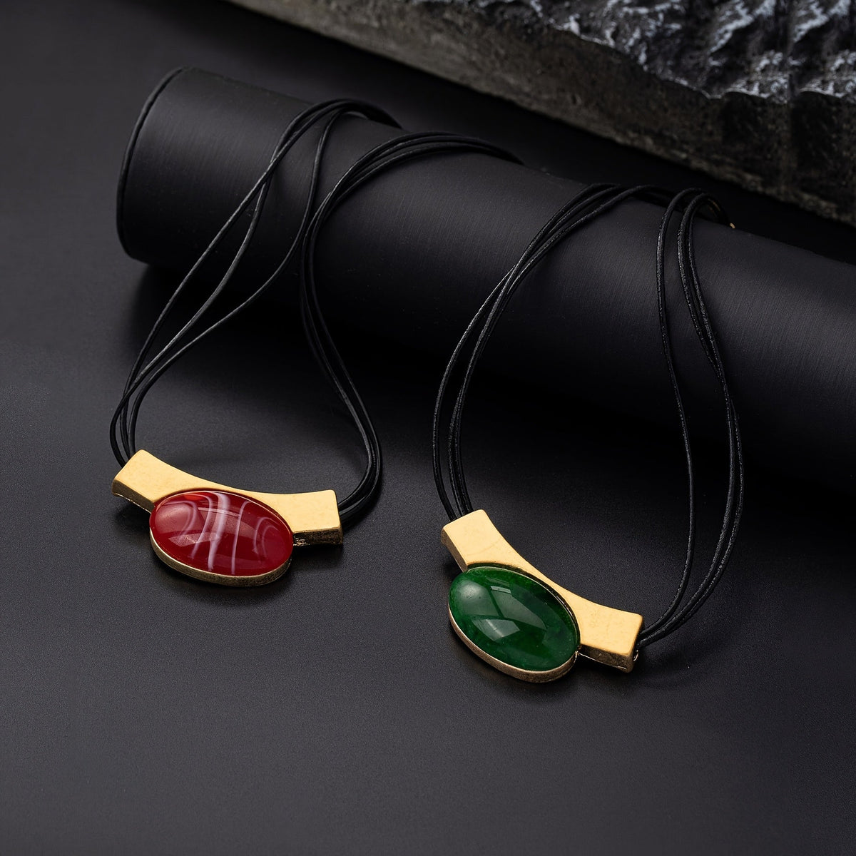 Elegante bohemien vergulde ketting met edelsteen