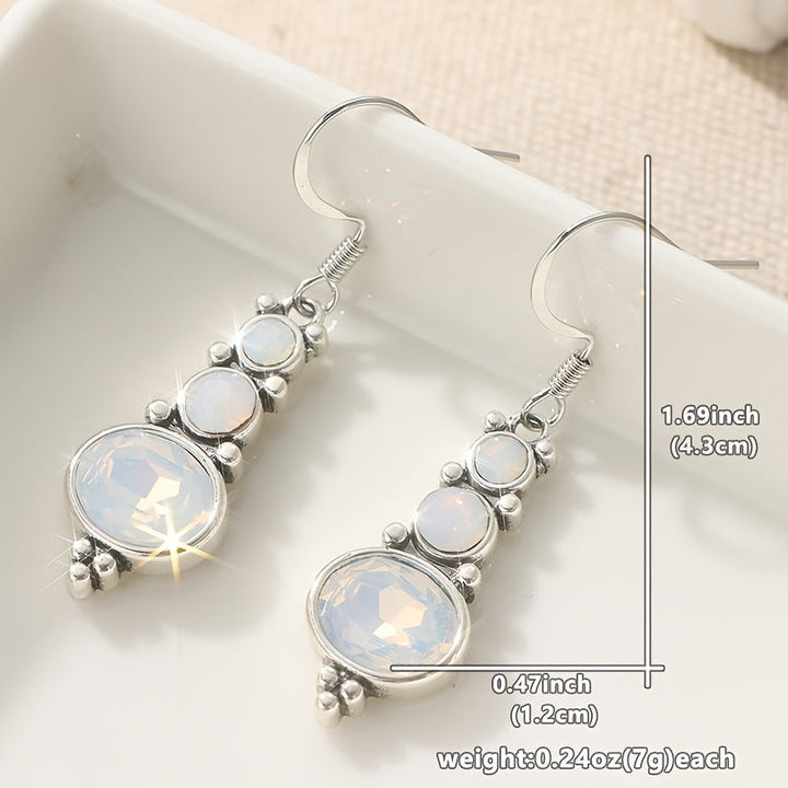 Vintage Bohemian Moonstone Long Dangle Earrings