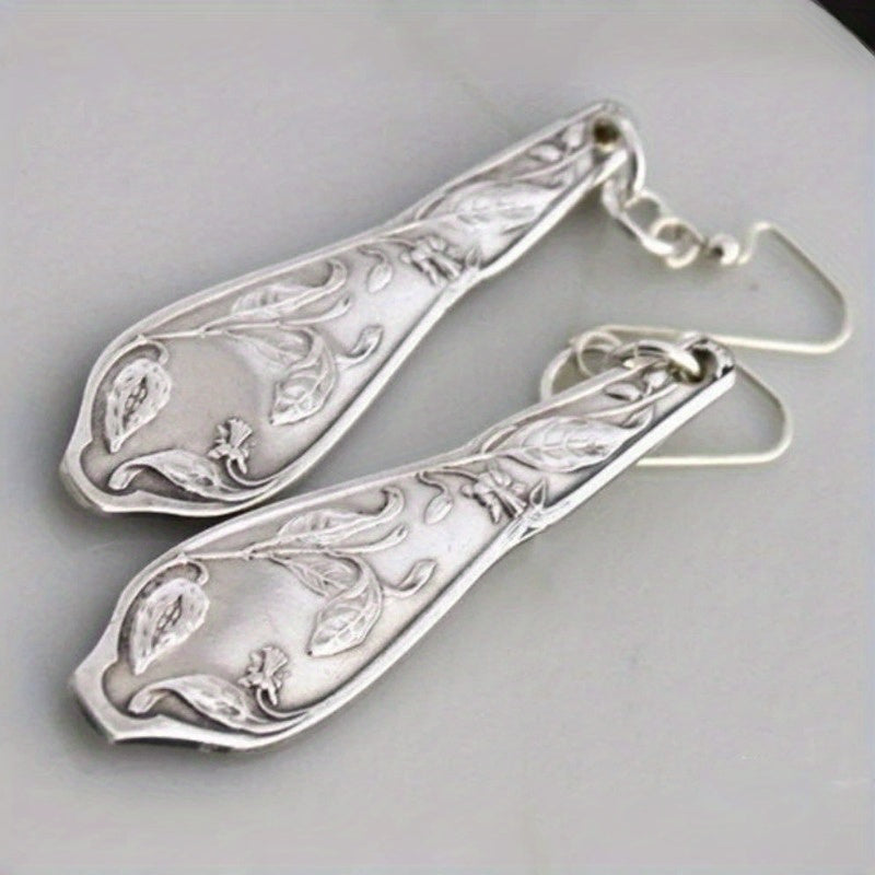 Elegante vintage zilverkleurige lepeloorbellen