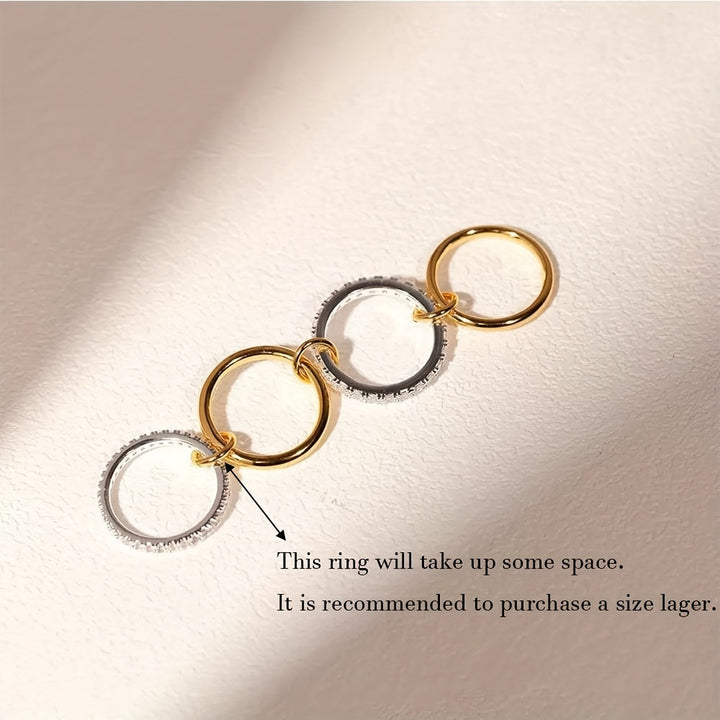 Minimalist Gold Plated Stackable Ring Set with Zirconia Accents