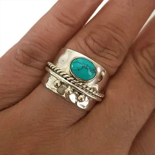 Elegante brede turkooizen ring