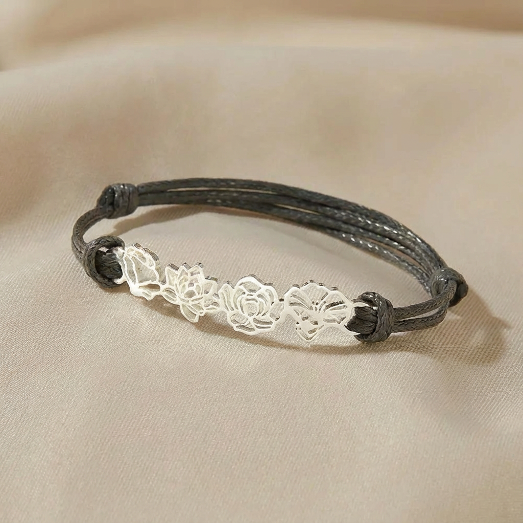 Gepersonaliseerde geboortebloem armband