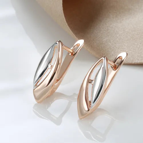 Elegant golden shield earrings