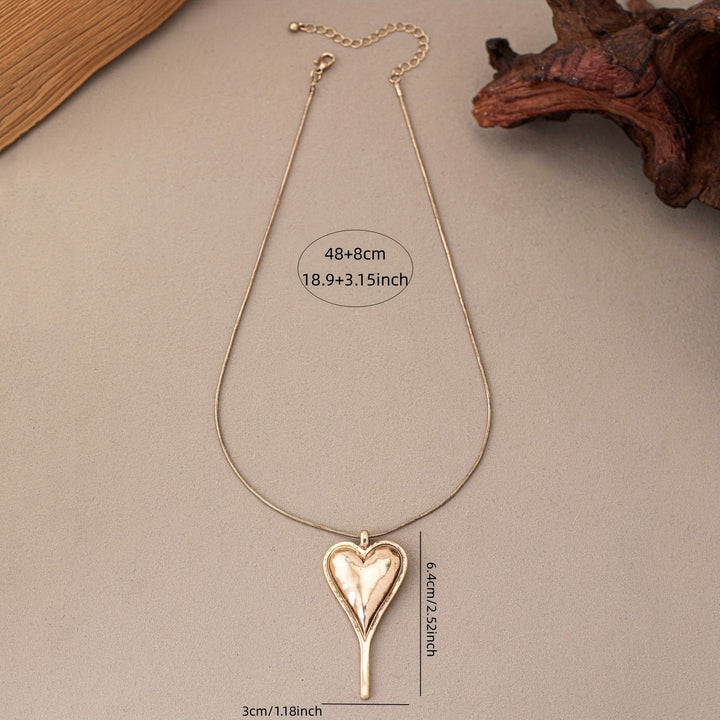 Bohemian Minimalist Heart Pendant Necklace