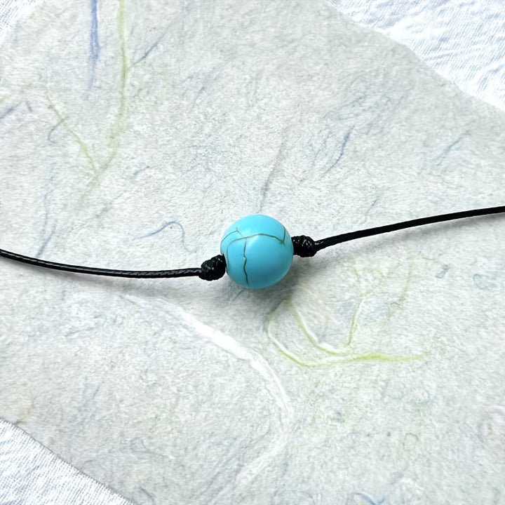 Bohemian Turquoise Stone Bead Adjustable Necklace