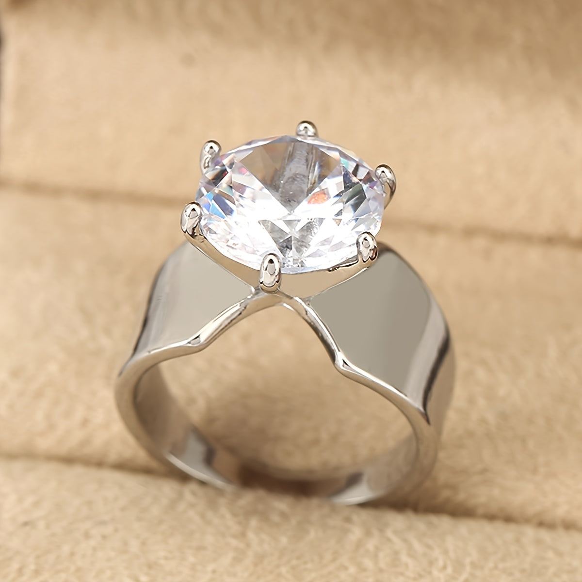 Bohemien zirkonia brede band ring