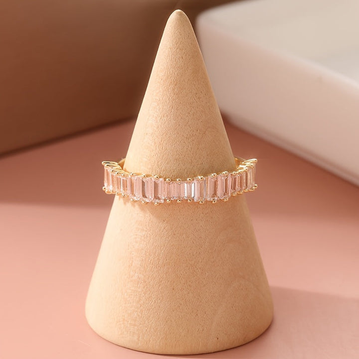 Elegant Oval Cut Zirconia Engagement Stacked Ring Set