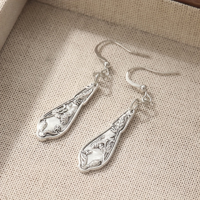 Elegant Vintage Spoon Silvery Earrings