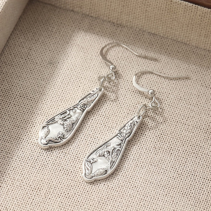Elegant Vintage Spoon Silvery Earrings