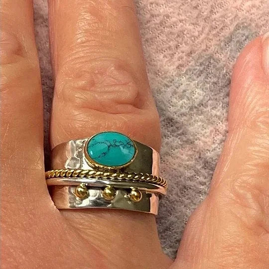 Elegante brede turkooizen ring