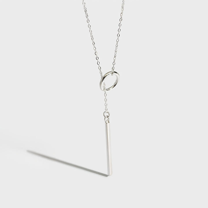Modern Gold Y-Drop Necklace in Stainless Steel