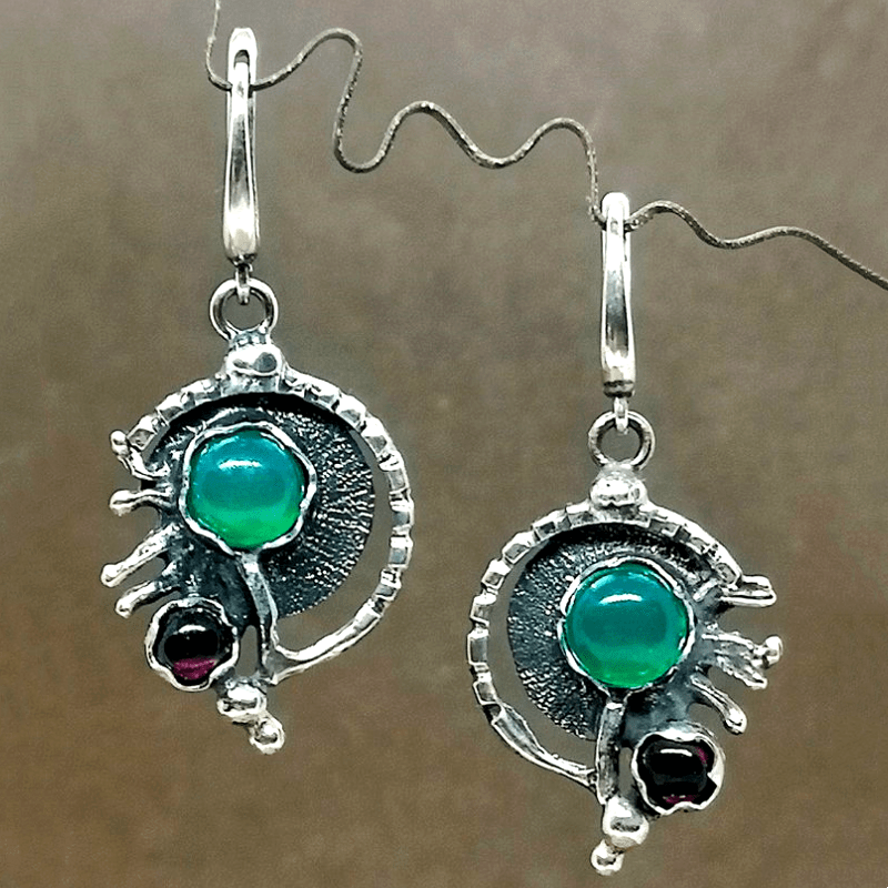 Elegante bohemien oorbellen met harssteen