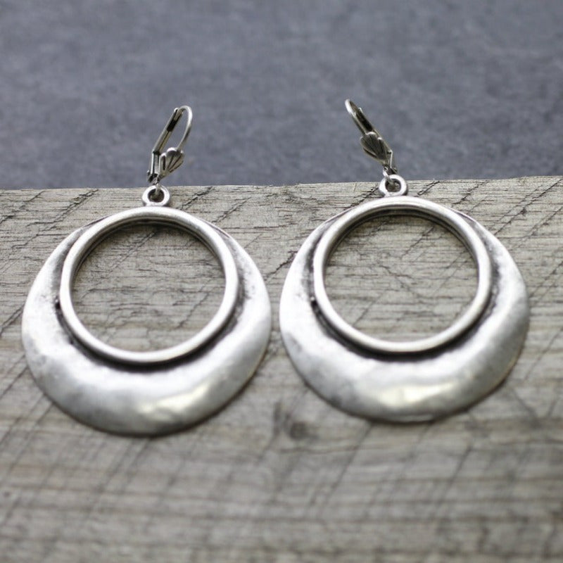 Bohemian Large Open Circle Tribal Style Hoop Earrings