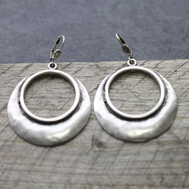 Bohemian Large Open Circle Tribal Style Hoop Earrings