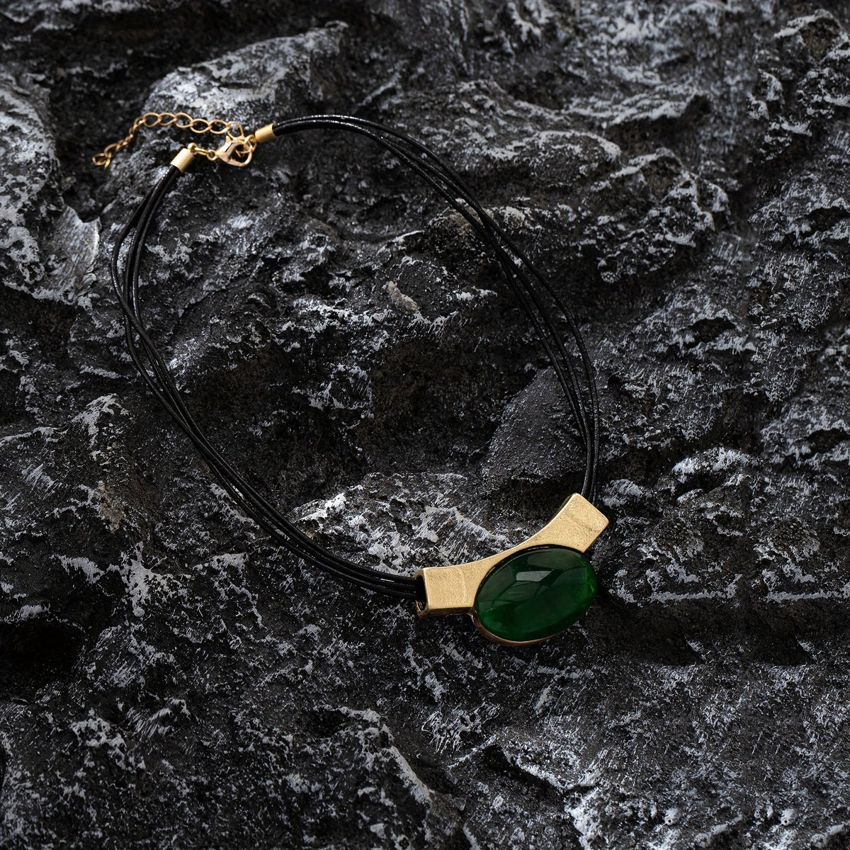 Elegante bohemien vergulde ketting met edelsteen