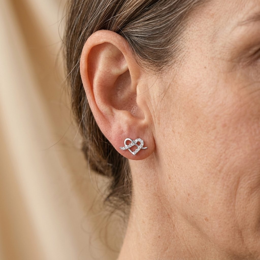 Minimalist Heart Shaped Stud Earrings