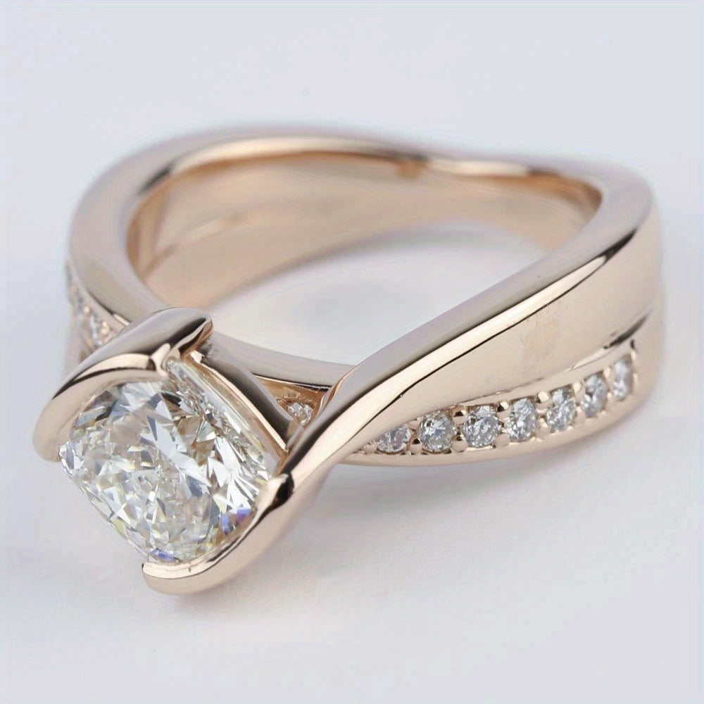 Elegante vergulde ringen met witte zirkonia