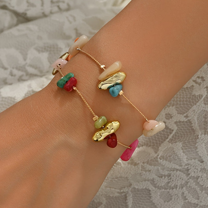 Boho Multicolor Beaded Charm Bracelet
