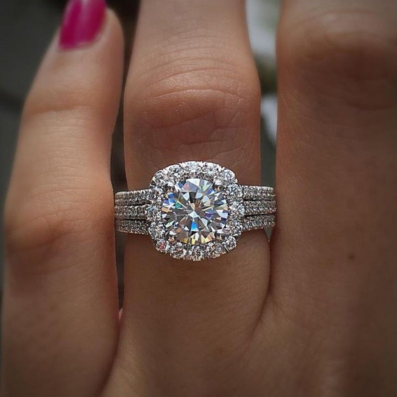 Elegante ringen met enkele zirkonia steen en micro pavé zijkant