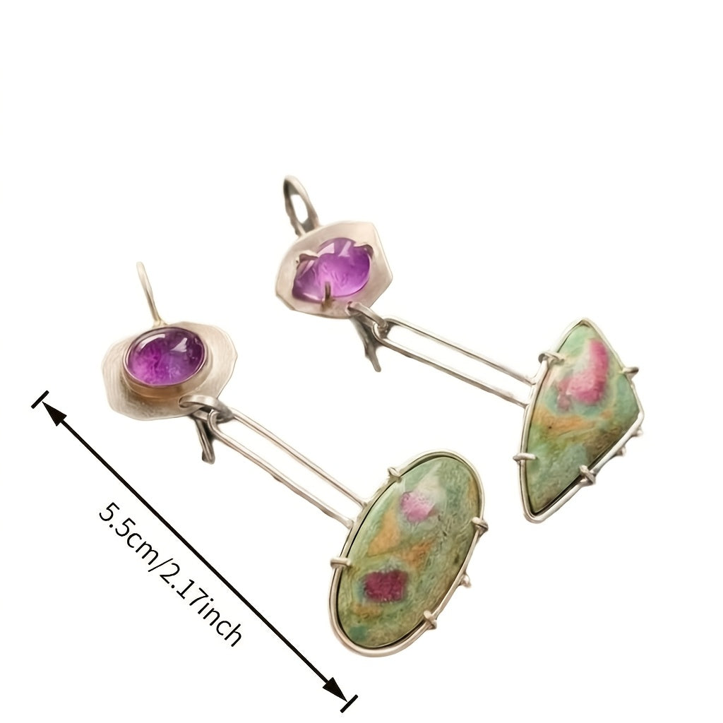 Bohemien onregelmatige geometrische emaille kleurrijke oorbellen