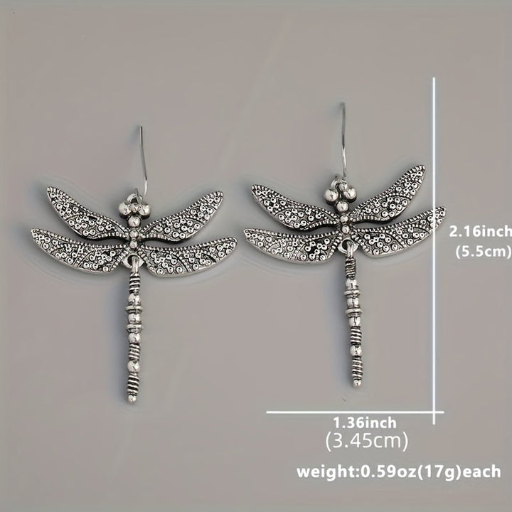 Elegant Vintage Dragonfly Drop Earrings
