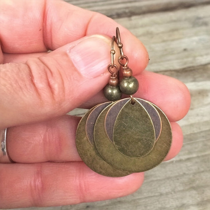 Bohemian Round Water Drop Shape Dangle Earrings