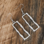 Vintage gotische opengewerkte geometrische oorhangers met lange staaf