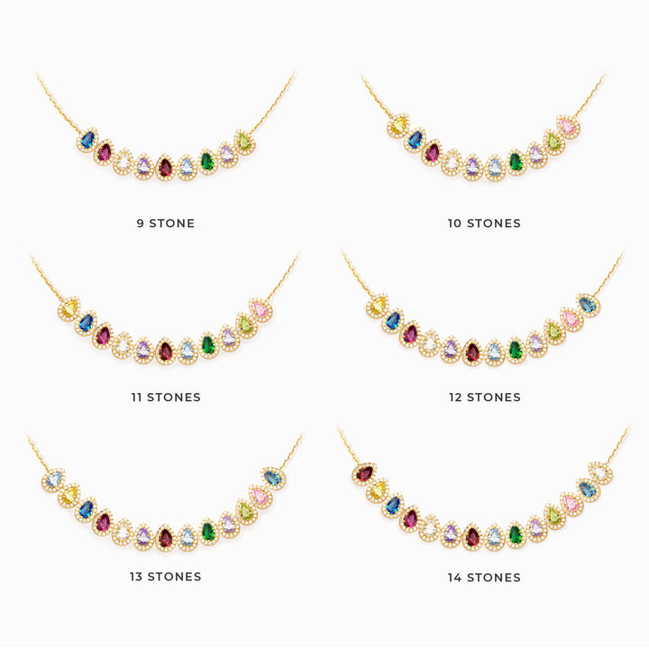 Tears of Joy Teardrop Family Birthstone Necklace