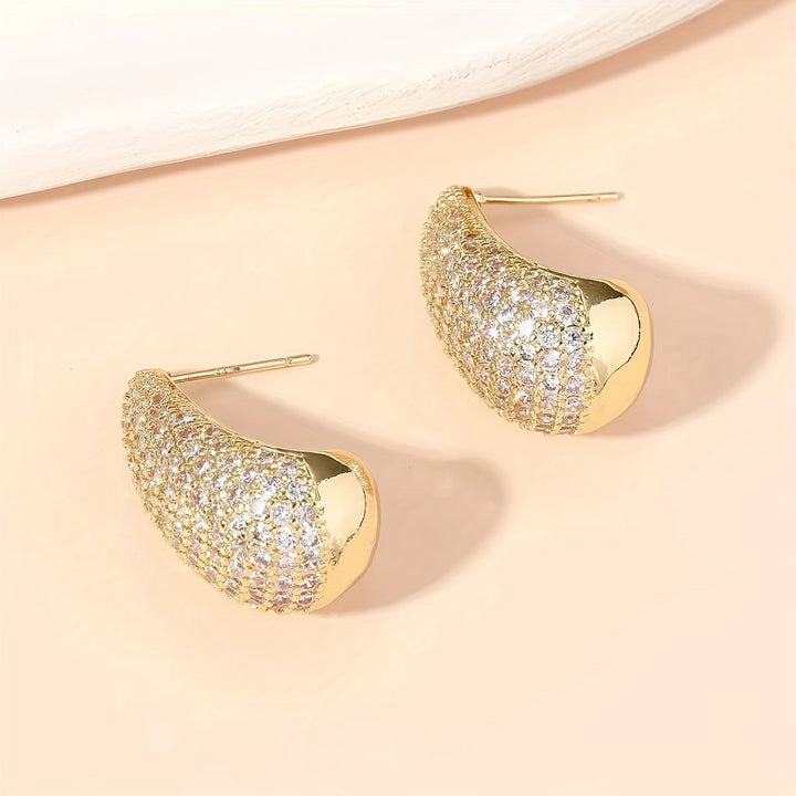 Vintage Water Drop Zirconia Stud Earring