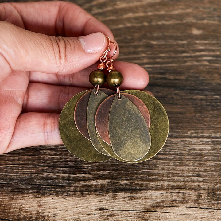 Bohemian Round Water Drop Shape Dangle Earrings
