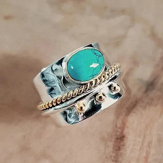 Elegante brede turkooizen ring