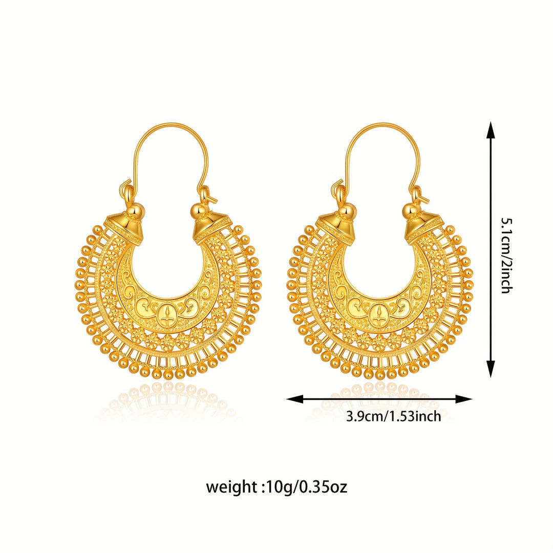 Vintage Ethnic Style Multi-Layer Hollow Earrings