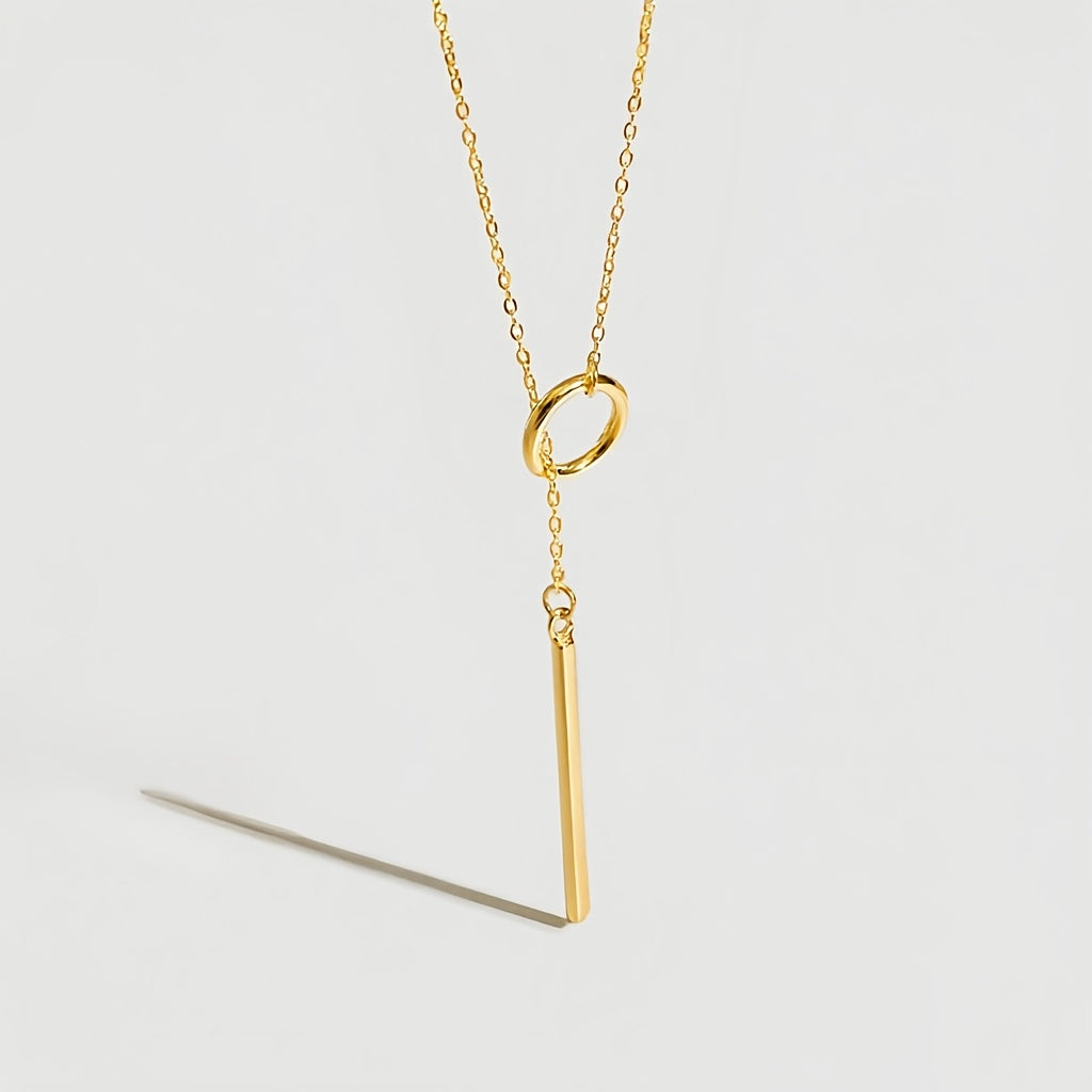 Moderne goudkleurige Y-ketting van roestvrij staal
