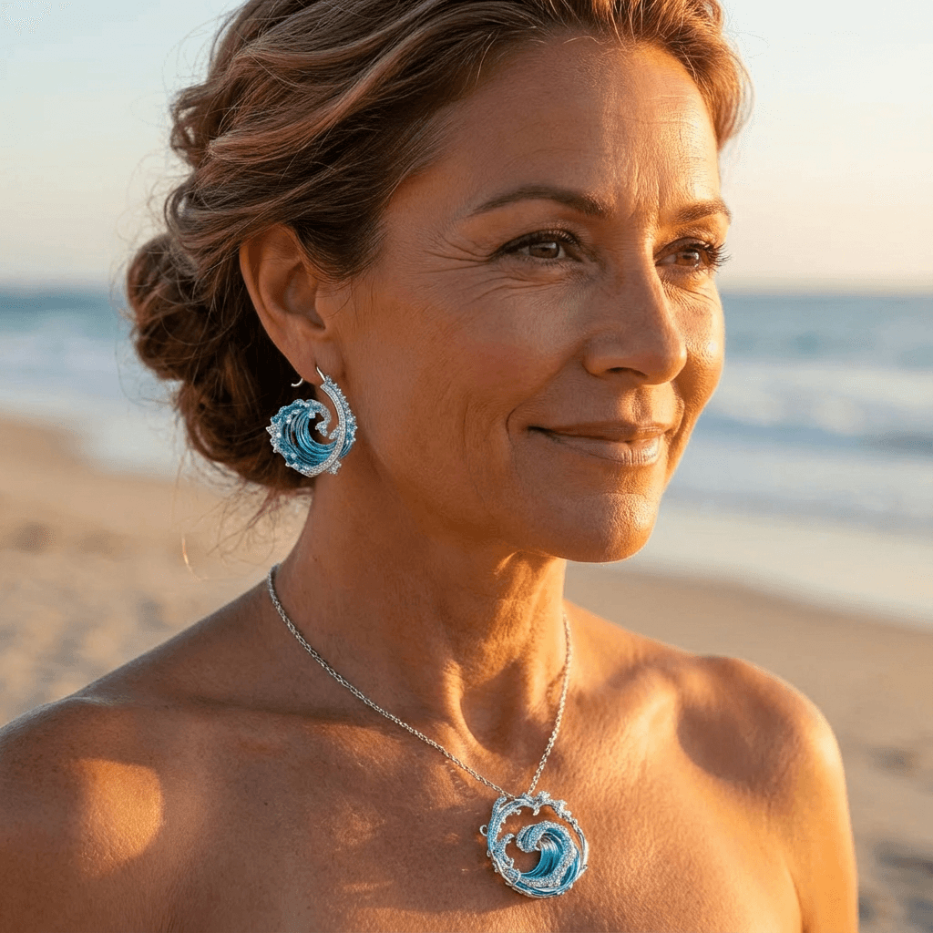 Ocean's Oath zilverkleurige ketting met bonus oorbellen – tijdelijke aanbieding