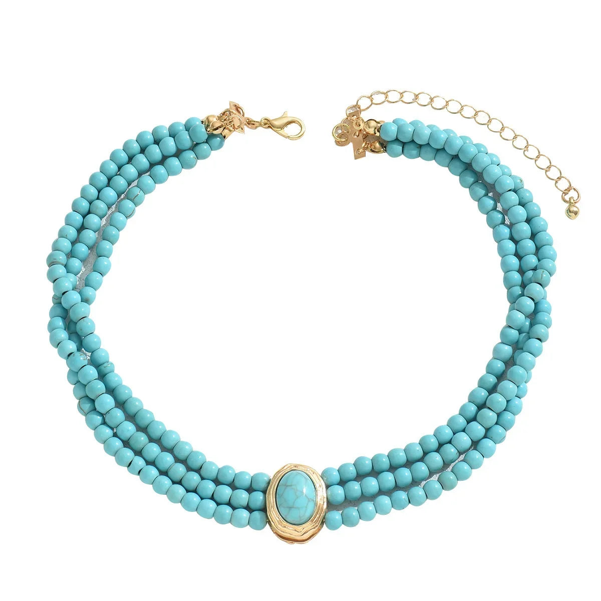 Elegante vintage turkooizen kralenketting