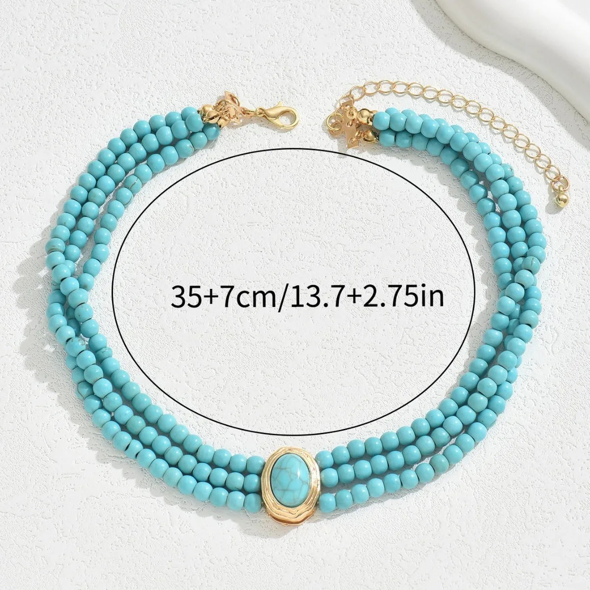 Elegante vintage turkooizen kralenketting