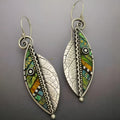 Bohemien veelkleurige blad oorhangers