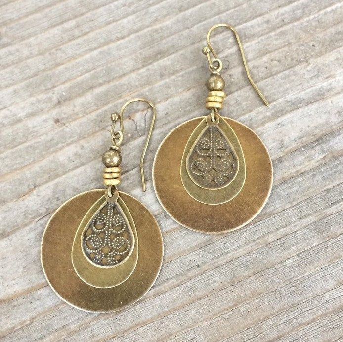 Bohemian Hollow Round Shape Dangle Earrings