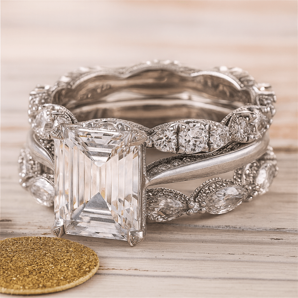 Vintage zilverkleurige ring met heldere laag