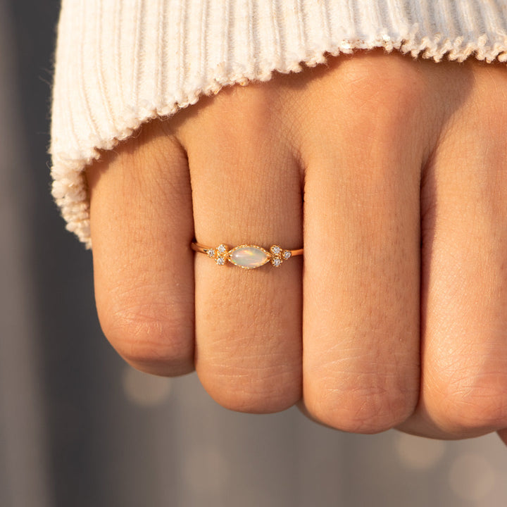 Purest Love Matching Oval Cut Opal Mother & Daughter Ring