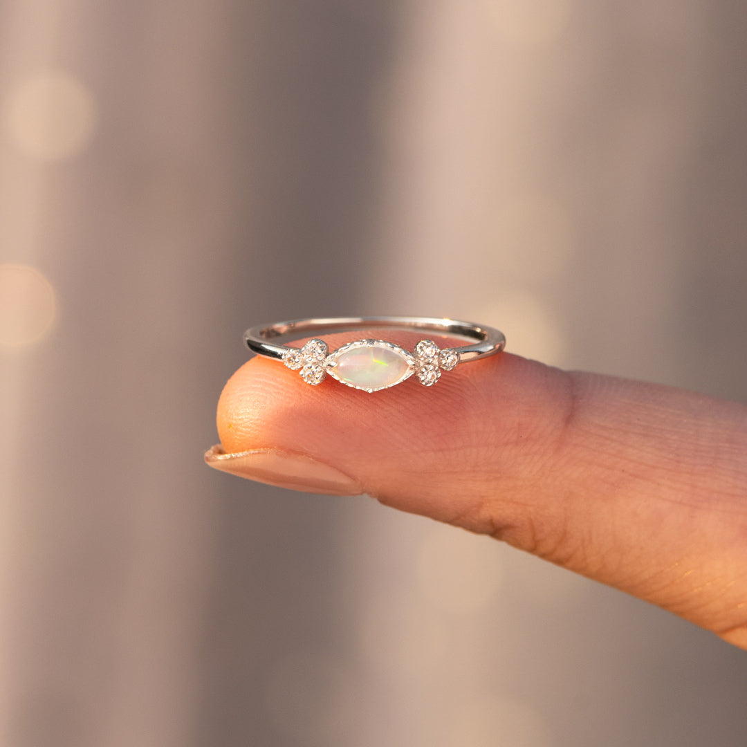 Purest Love Matching Oval Cut Opal Mother & Daughter Ring
