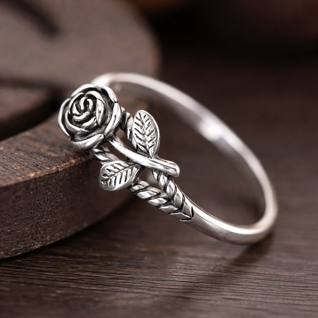 Elegante rozenring in retrostijl