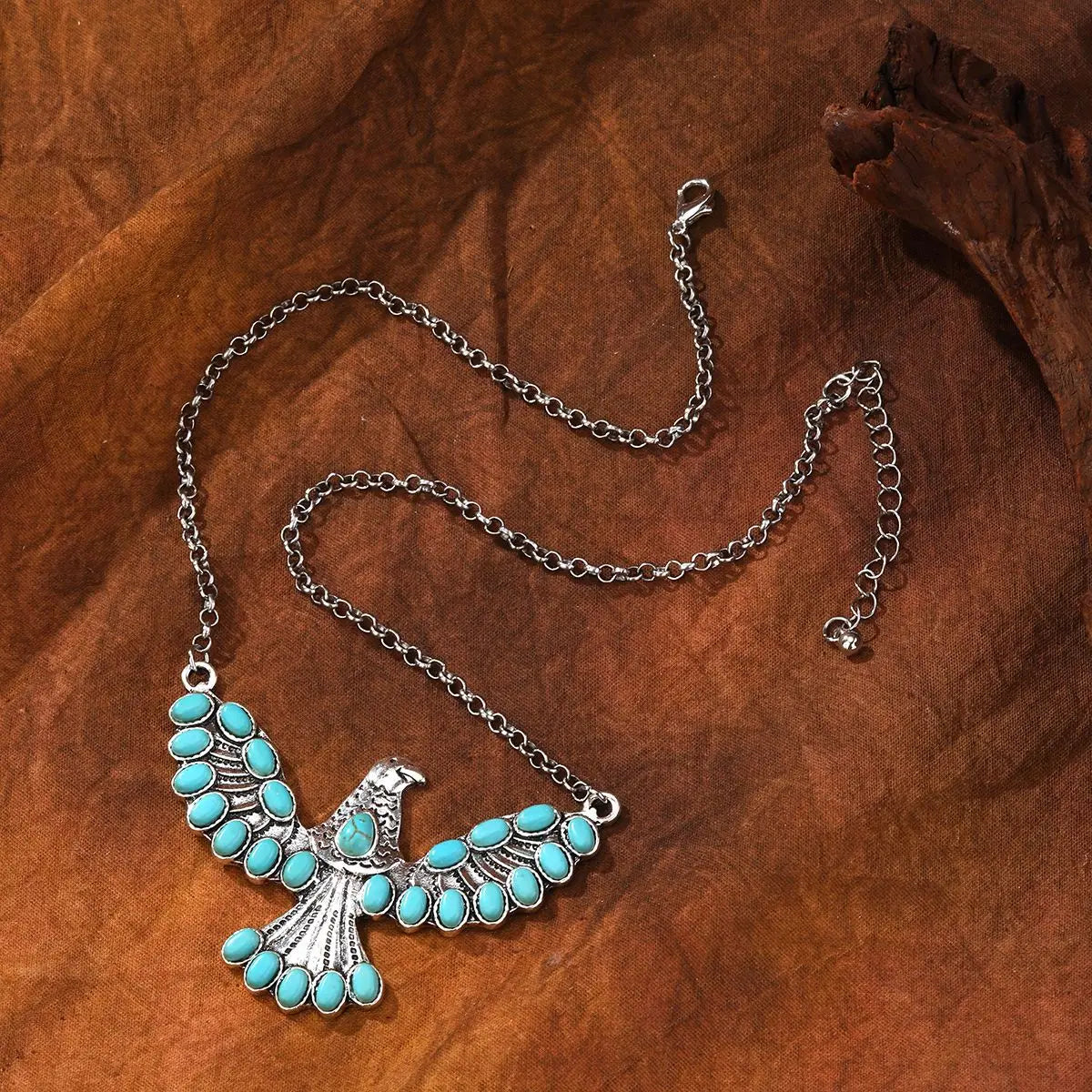 Bohemien zuidwestelijke turkoois adelaar hanger ketting