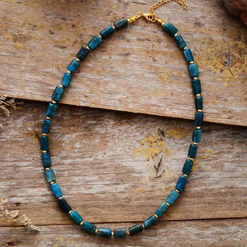 Natuurlijke apatiet kralen chokerketting