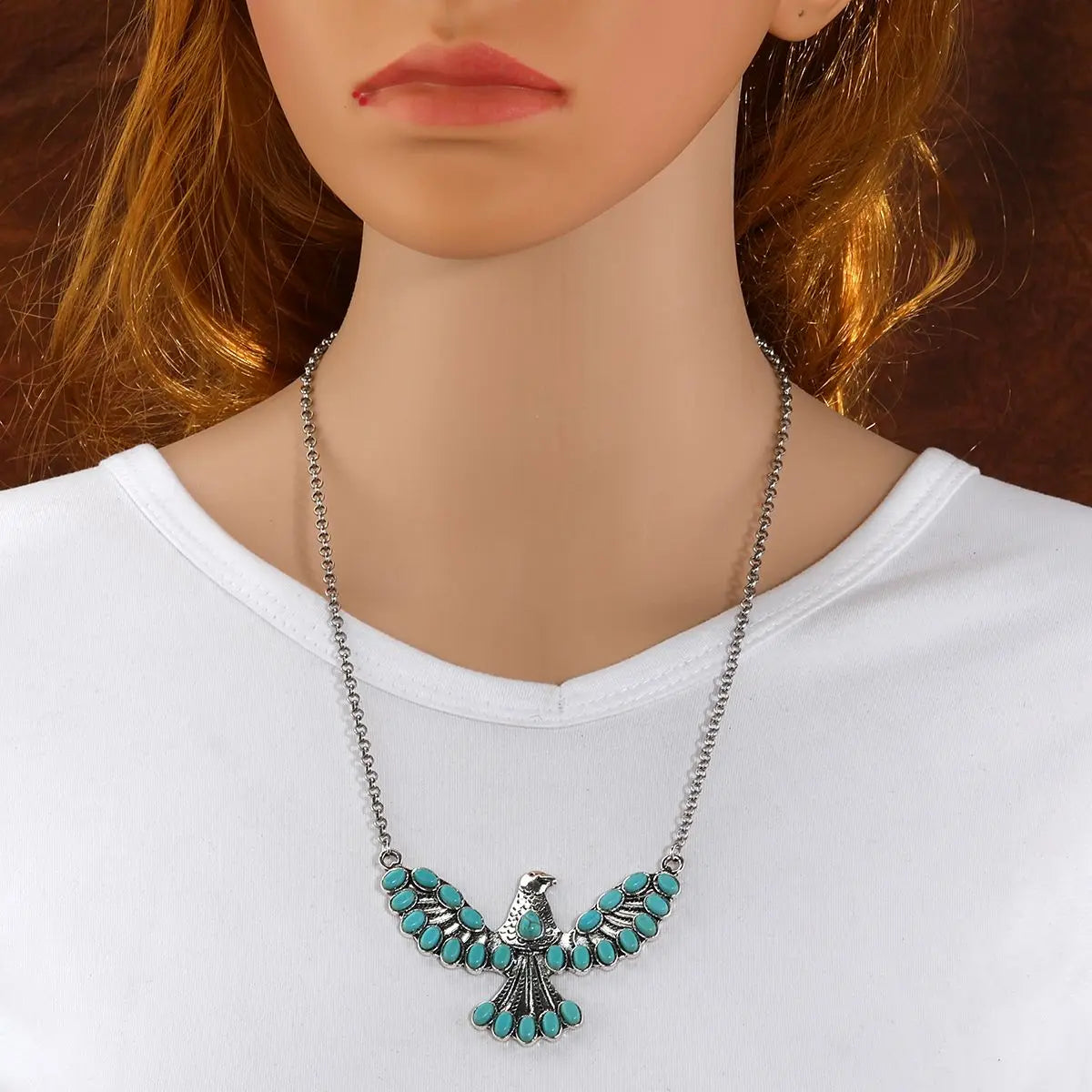 Bohemien zuidwestelijke turkoois adelaar hanger ketting