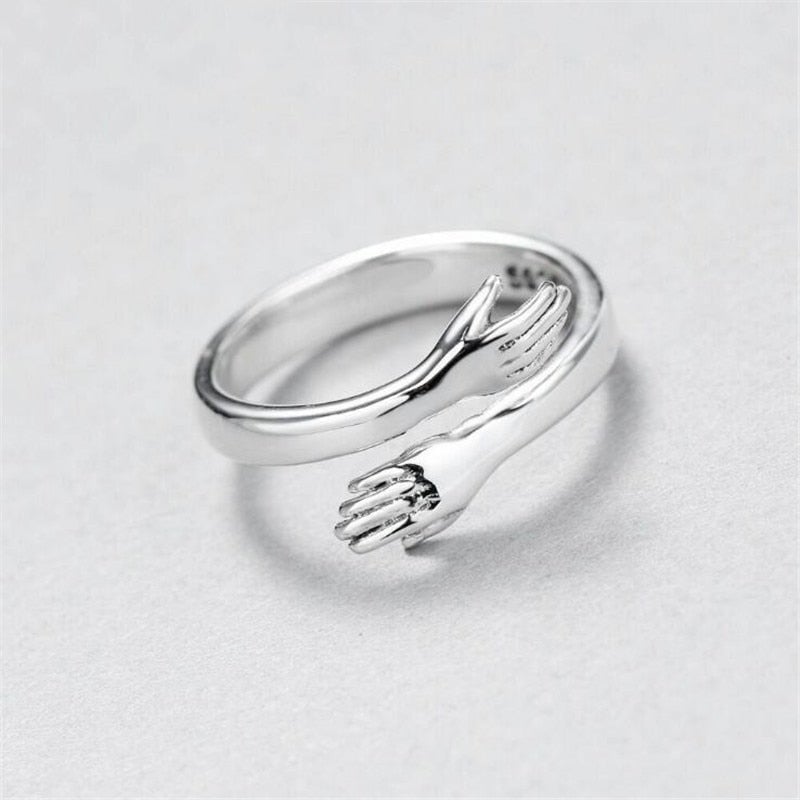 Zilverkleurige verstelbare knuffelring