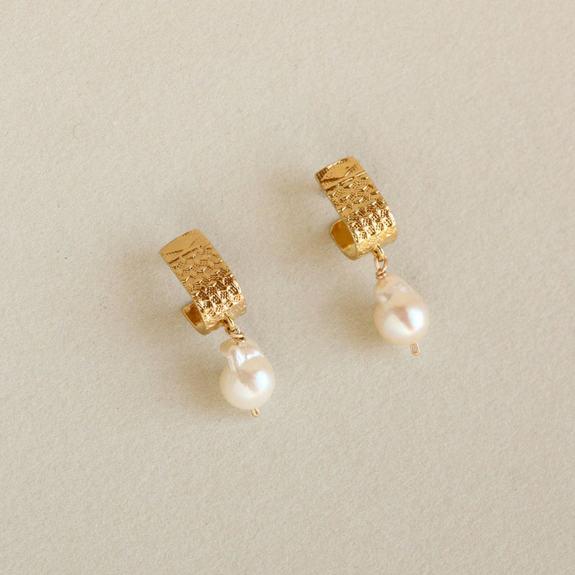 Vintage Gold Plated & Pearl Earrings