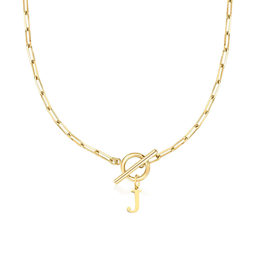Paperclip initiaal ketting met ronde knevelsluiting